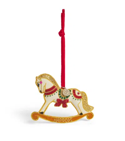 Harrods Rocking Horse Tree Decoration In Multi