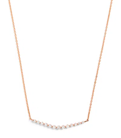 Harrods Rose Gold And Diamond Graduating Pendant Necklace