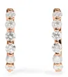 Harrods Rose Gold And Diamond Hoop Earrings In Gold