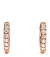 Harrods Rose Gold And Diamond Huggie Earrings In Gold