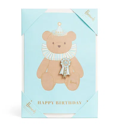 Harrods Rosette Pin Badge And Card In Blue