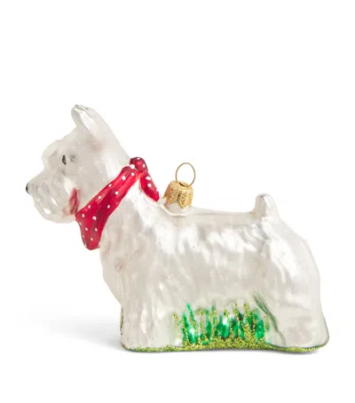 Harrods Scottish Terrier Tree Decoration In Silver