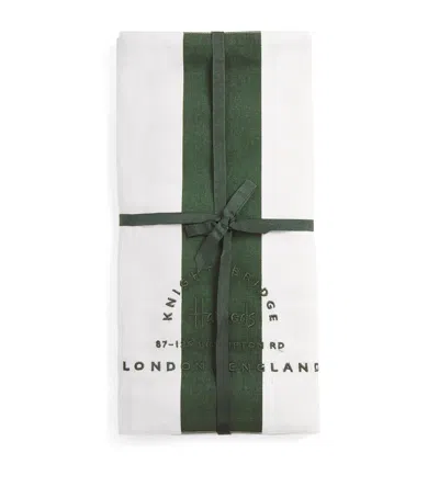 Harrods Set Of 4 Cotton Stripe Napkins