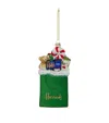Harrods Shopping Bag Christmas Decoration In Green