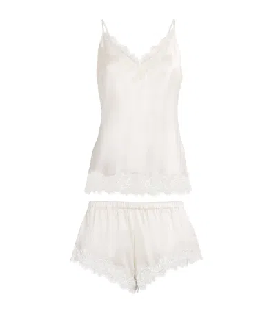 Harrods Silk Camisole And Shorts Set In White