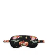 Harrods Silk Floral Print Sleep Mask In Black