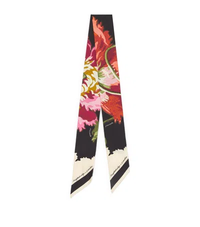 Harrods Silk Floral Skinny Scarf