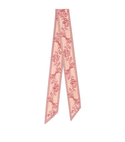Harrods Silk Menagerie Print Scarf In Pink