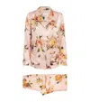 Harrods Silk Midnight Rose Pyjama Set In Multi