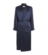 Harrods Silk Night Robe In Blue