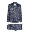 Harrods Silk Paisley Pyjama Set In Blue