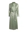 Harrods Silk Satin Robe In Green