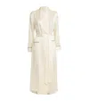 Harrods Silk Satin Robe In Ivory