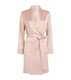 Harrods Silk Short Robe In Pink