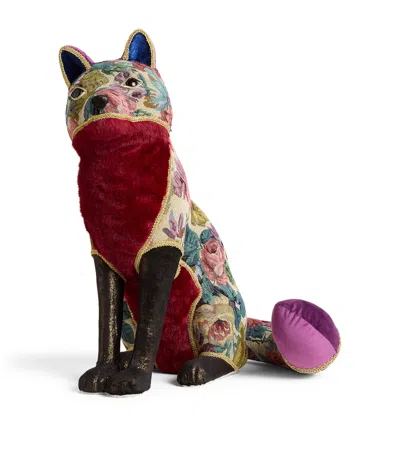 Harrods Sitting Fox Ornament In Burgundy