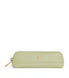 Harrods Slim Leather Pencil Case In Green