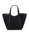 Harrods Small Canvas-leather Embossed Tote Bag In Black