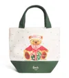 Harrods Small Christmas Bear Tote Bag In Neutral