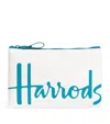 Harrods Small Cotton Logo Pouch In Ivory
