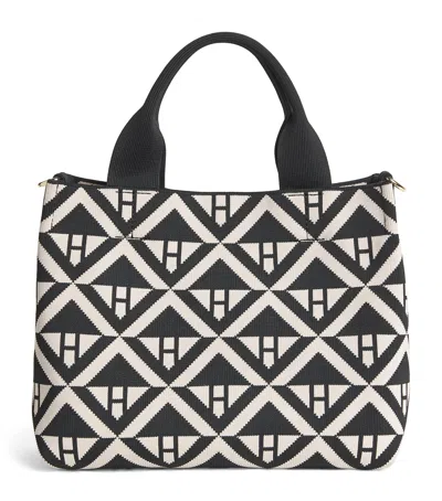 Harrods Small Geometric Tote Bag In Black