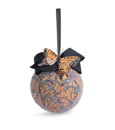 Harrods Small Glass Butterfly Bauble In Black