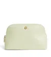 Harrods Small Leather Cosmetic Bag In Green