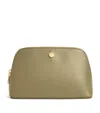 Harrods Small Leather Cosmetic Bag In Green
