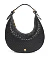 Harrods Small Leather Woven Crescent Shoulder Bag