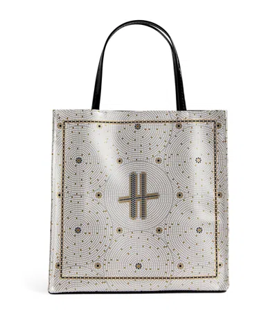Harrods Small Mosaic Floor Shopper Bag In Gold
