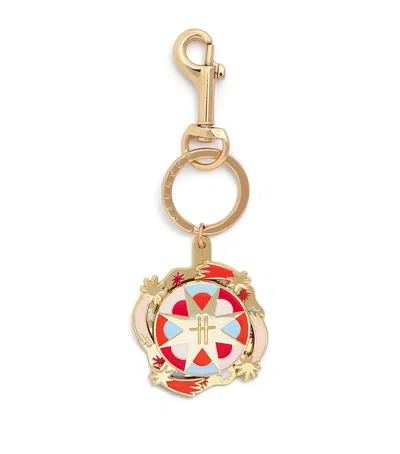 Harrods Spinning Star Keyring In Gold