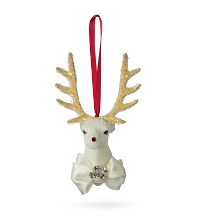 Harrods Stag Head Tree Decoration In Neutral