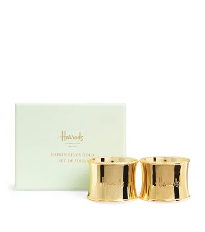 Harrods Stainless Steel Napkin Rings In Gold
