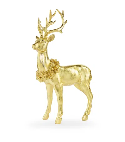 Harrods Standing Deer Ornament In Gold
