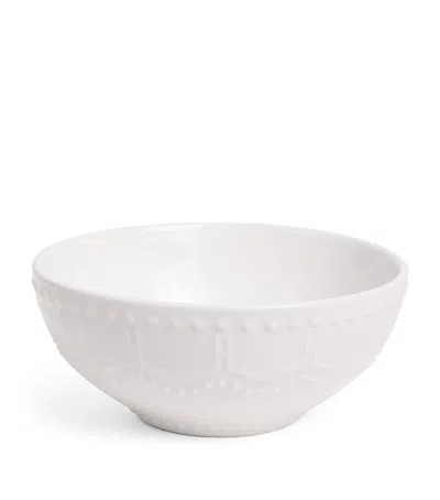 Harrods Stoneware Brompton Snack Bowl In White