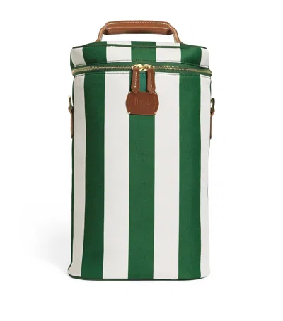 Harrods Striped Drinks Bag In Green