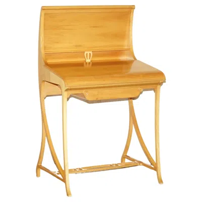 Pre-owned Harrods Stunning Art Nouveau Writing Desk Attributed To Carlo Zen 1902 Birds Eye Maple In Brown