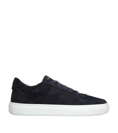 Harrods Suede Tono Sneakers In Blue