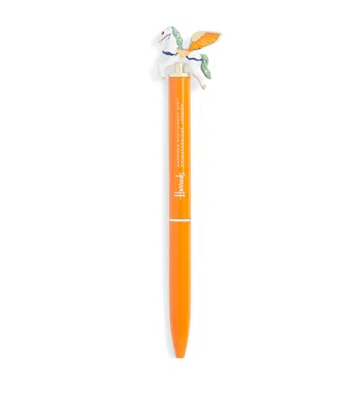 Harrods Sunday Afternoon Pegasus Ballpoint Pen In Orange