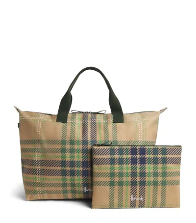 Harrods Tartan Packable Overnight Tote Bag