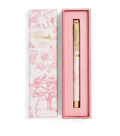 Harrods Toile Ballpoint Pen In Pink