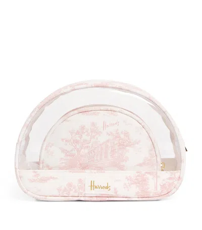 Harrods Toile Cosmetic Bag In Pink