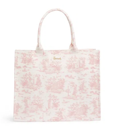 Harrods Toile Grocery Shopper Bag In Pink