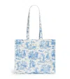 Harrods Toile Shoulder Tote Bag In Blue
