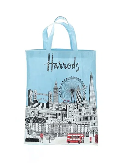 Pre-owned Harrods Tote Bag In Blue