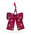 Harrods Velvet Beaded Bow In Red