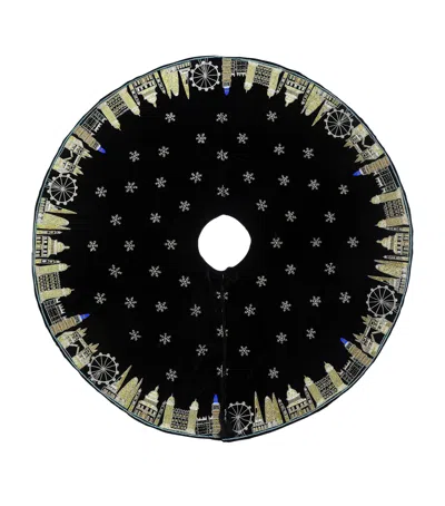Harrods Velvet Beaded Tree Skirt In Black