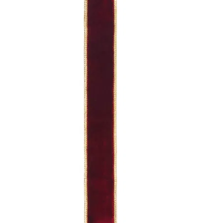 Harrods Velvet Dupioni Trim Ribbon In Burgundy