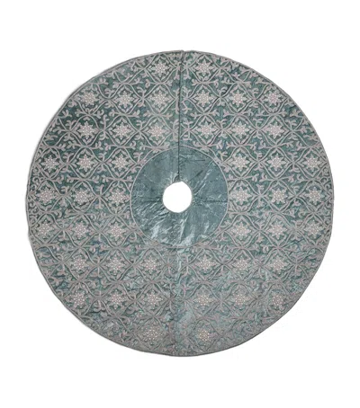 Harrods Velvet Embellished Tree Skirt In Gray