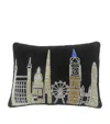 Harrods Velvet London Skyline Pillow In Black