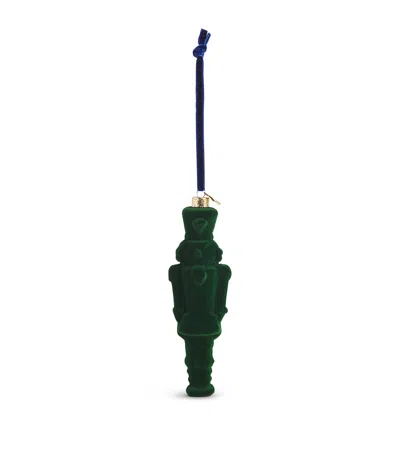 Harrods Velvet Nutcracker Tree Decoration In Green